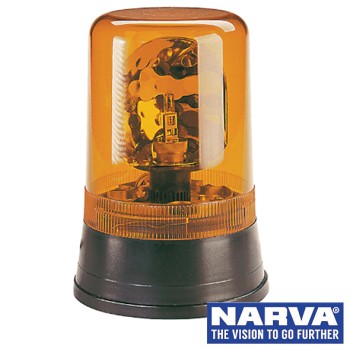 NARVA Halogen Hi Optics Rotating Beacon with Flange Base - Amber